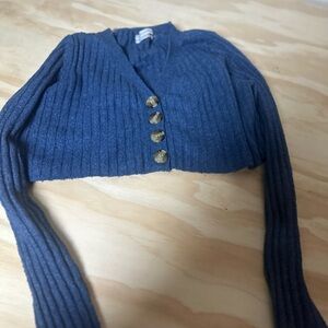 Urban Outfitters Navy Ribbed Cardigan
